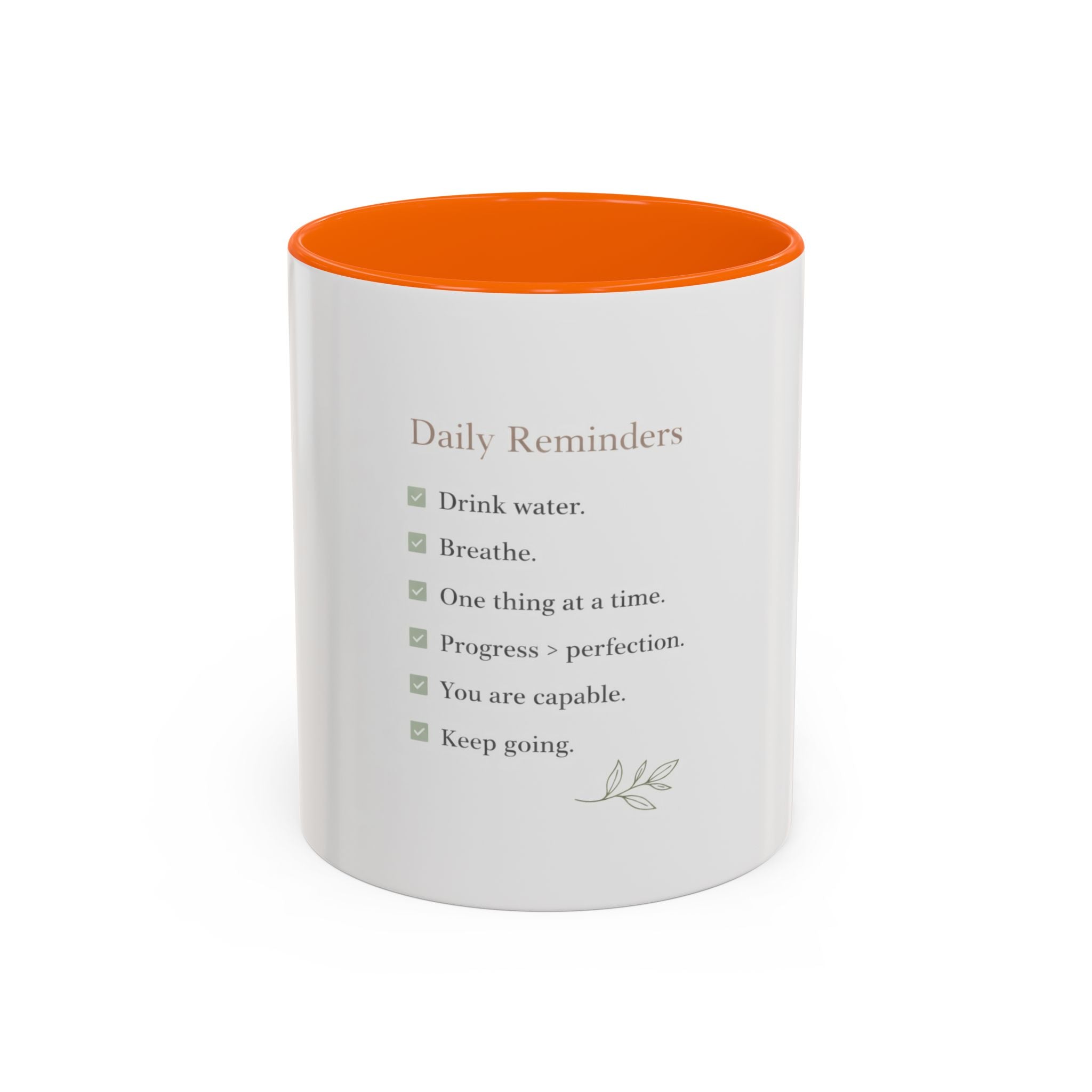 Daily Reminder Accent Mug (11oz) | Color-Pop Coffee Cup for Calm, Focus & Morning Rituals