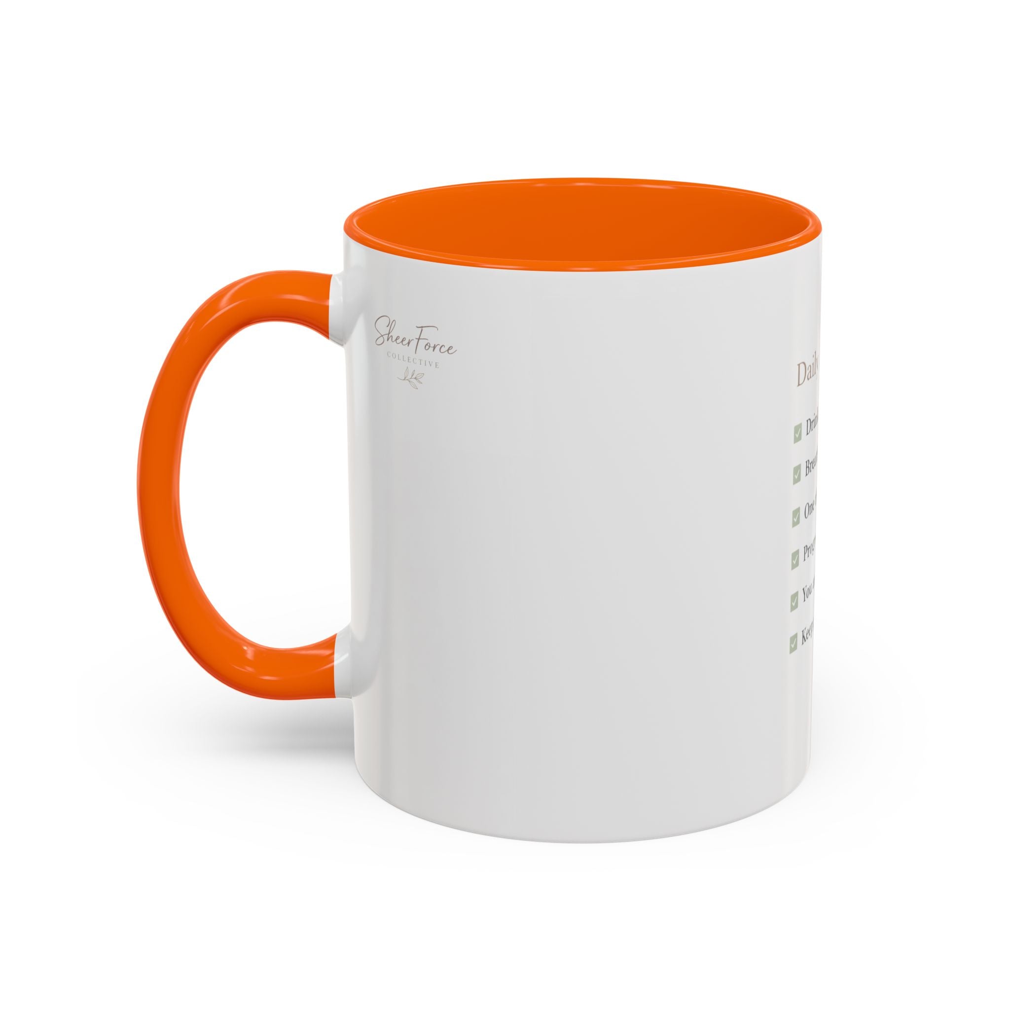 Daily Reminder Accent Mug (11oz) | Color-Pop Coffee Cup for Calm, Focus & Morning Rituals