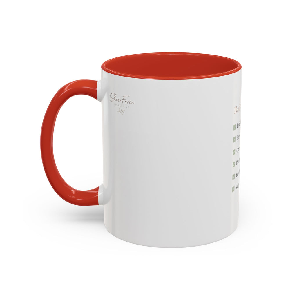 Daily Reminder Accent Mug (11oz) | Color-Pop Coffee Cup for Calm, Focus & Morning Rituals