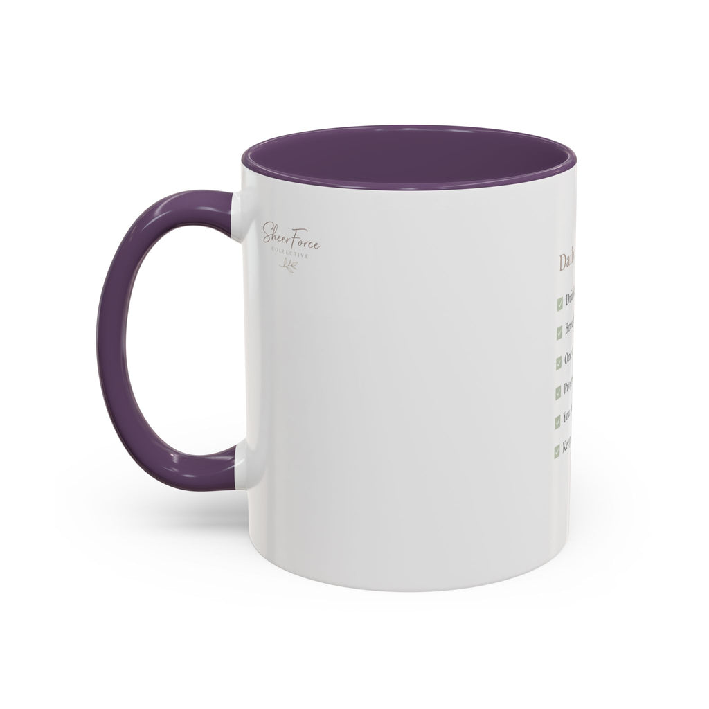 Daily Reminder Accent Mug (11oz) | Color-Pop Coffee Cup for Calm, Focus & Morning Rituals