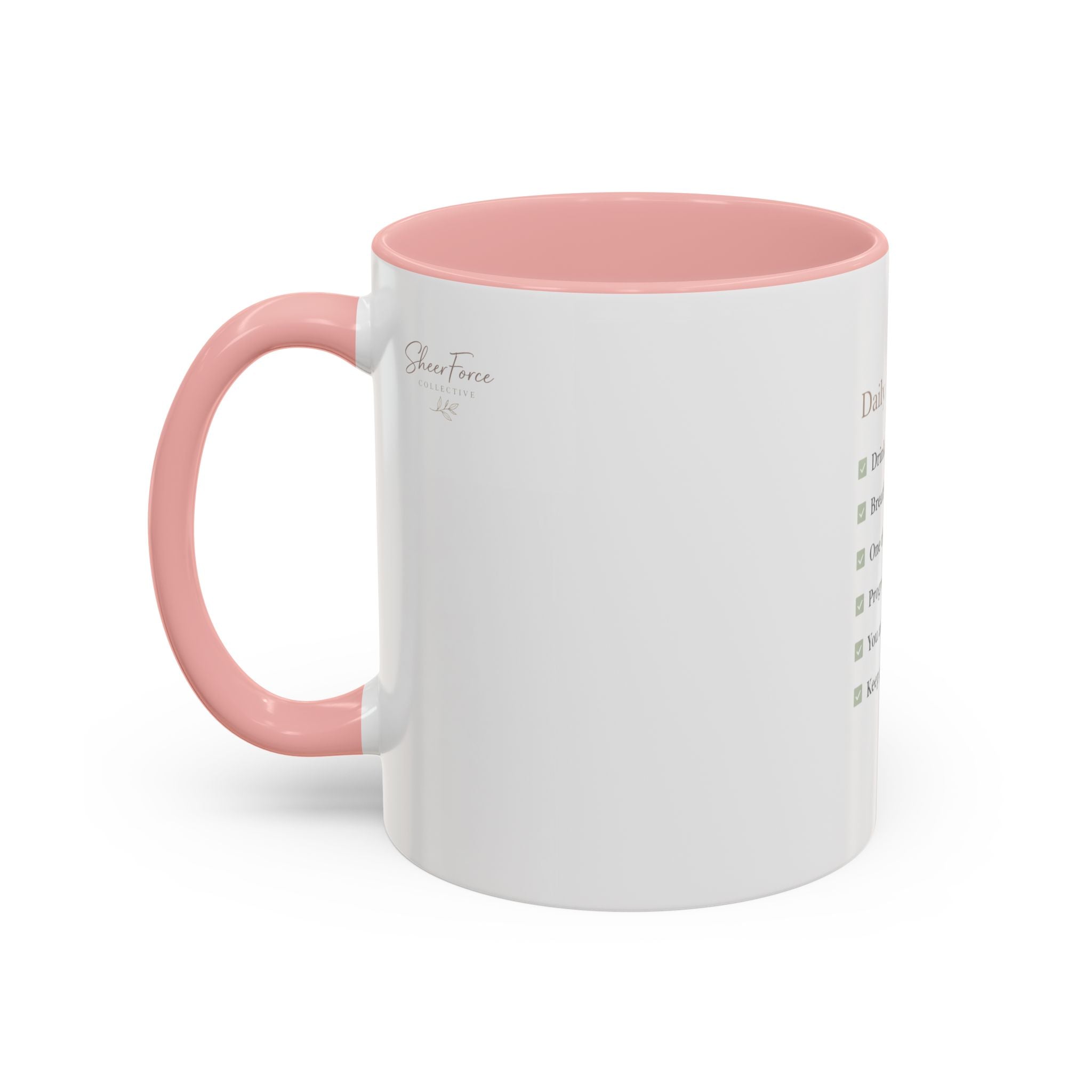 Daily Reminder Accent Mug (11oz) | Color-Pop Coffee Cup for Calm, Focus & Morning Rituals