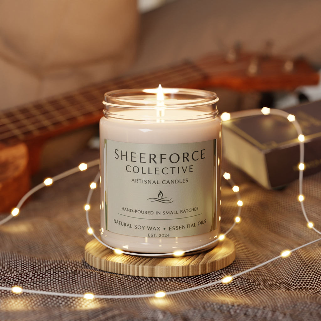 Soy Candle 9oz — Sheerforce Collective Scented Jar (Natural Soy Wax, Essential Oils)