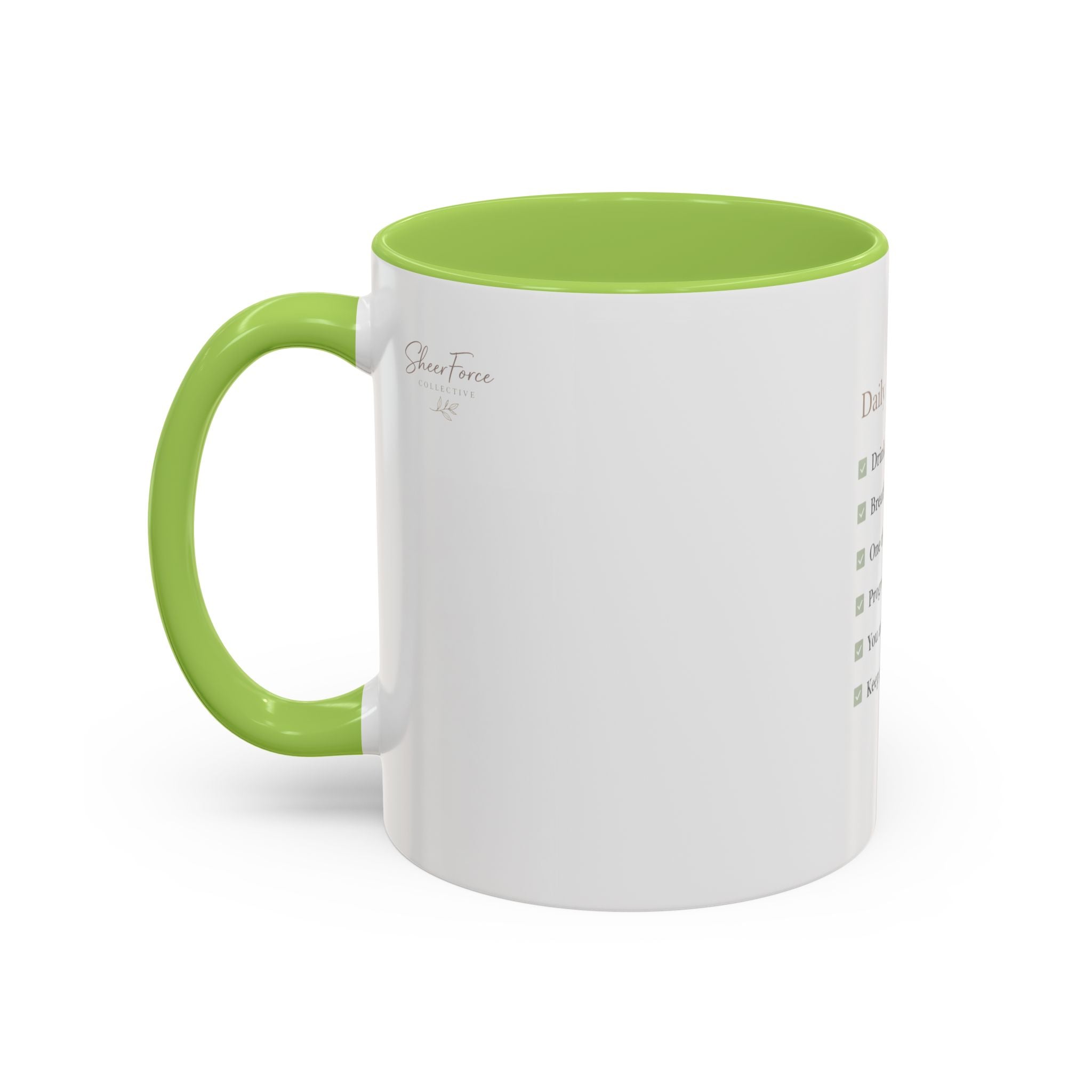 Daily Reminder Accent Mug (11oz) | Color-Pop Coffee Cup for Calm, Focus & Morning Rituals