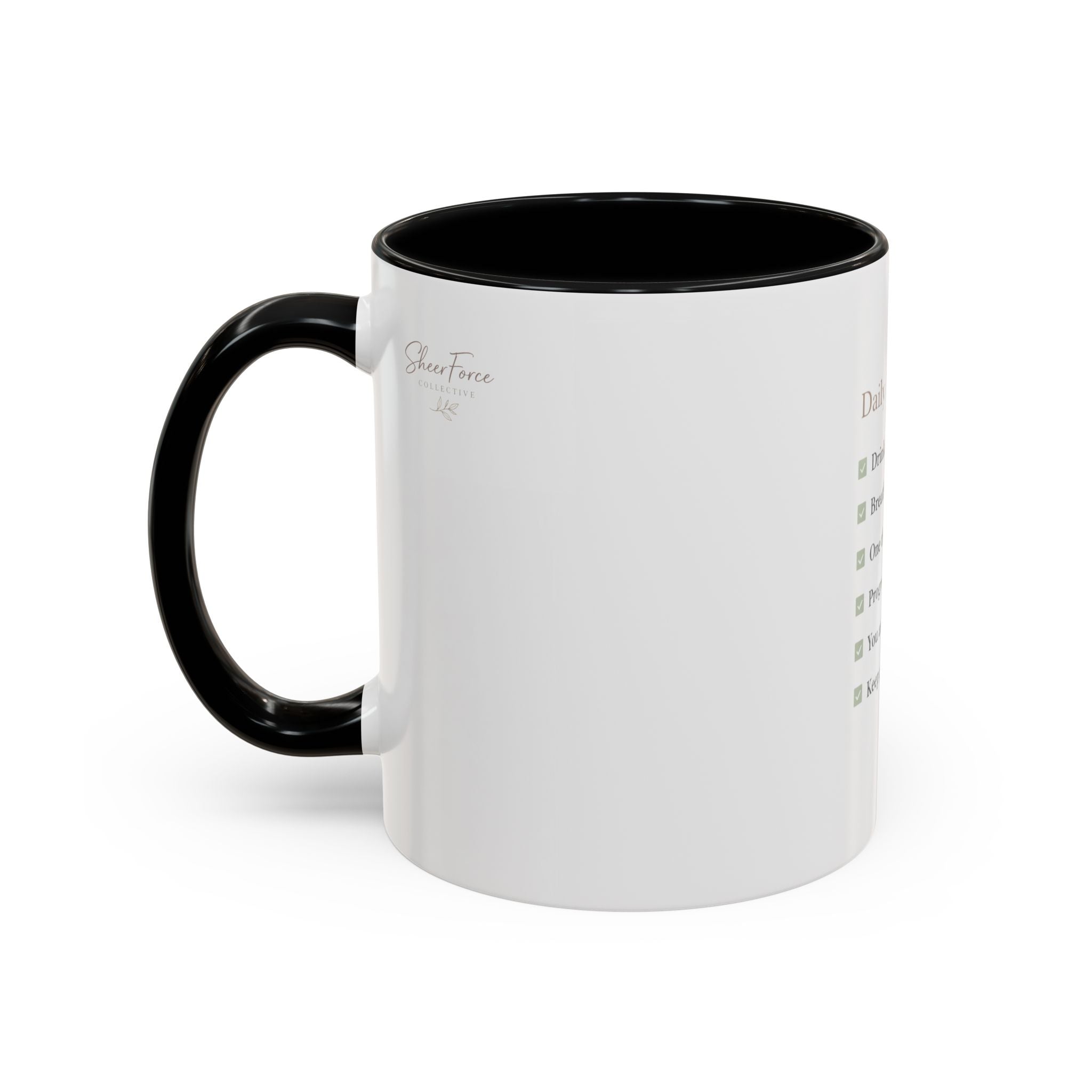 Daily Reminder Accent Mug (11oz) | Color-Pop Coffee Cup for Calm, Focus & Morning Rituals