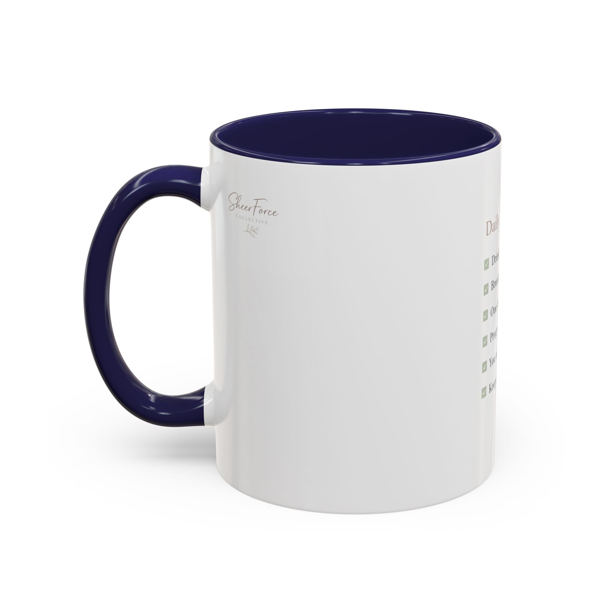 Daily Reminder Accent Mug (11oz) | Color-Pop Coffee Cup for Calm, Focus & Morning Rituals