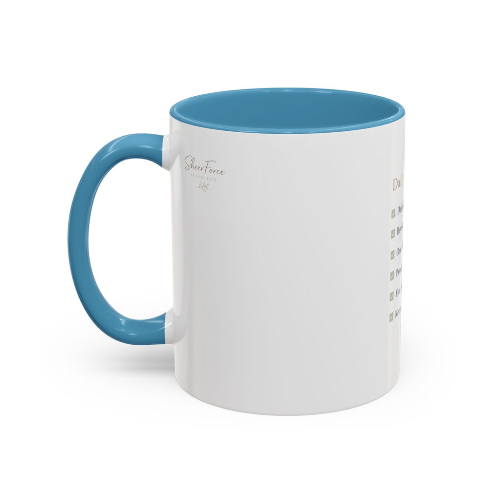 Daily Reminder Accent Mug (11oz) | Color-Pop Coffee Cup for Calm, Focus & Morning Rituals