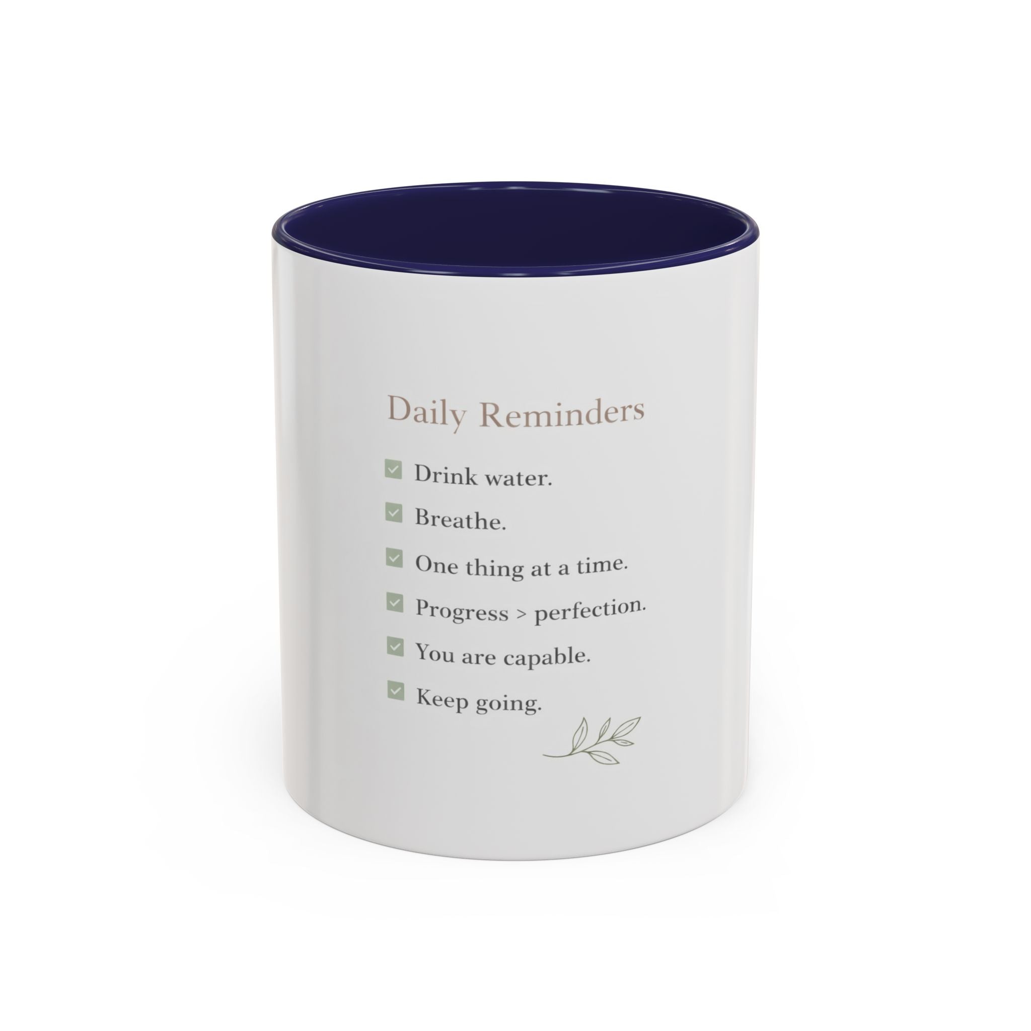 Daily Reminder Accent Mug (11oz) | Color-Pop Coffee Cup for Calm, Focus & Morning Rituals