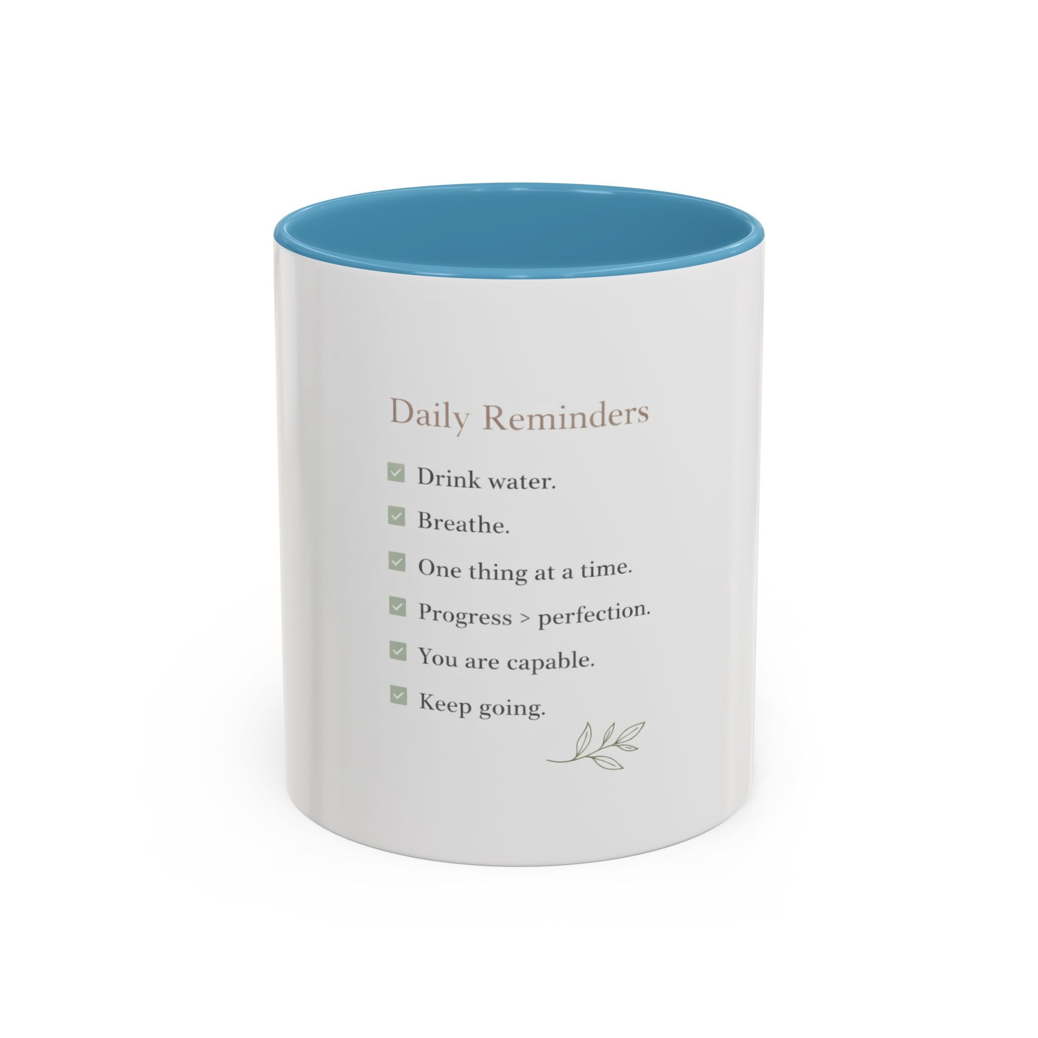 Daily Reminder Accent Mug (11oz) | Color-Pop Coffee Cup for Calm, Focus & Morning Rituals