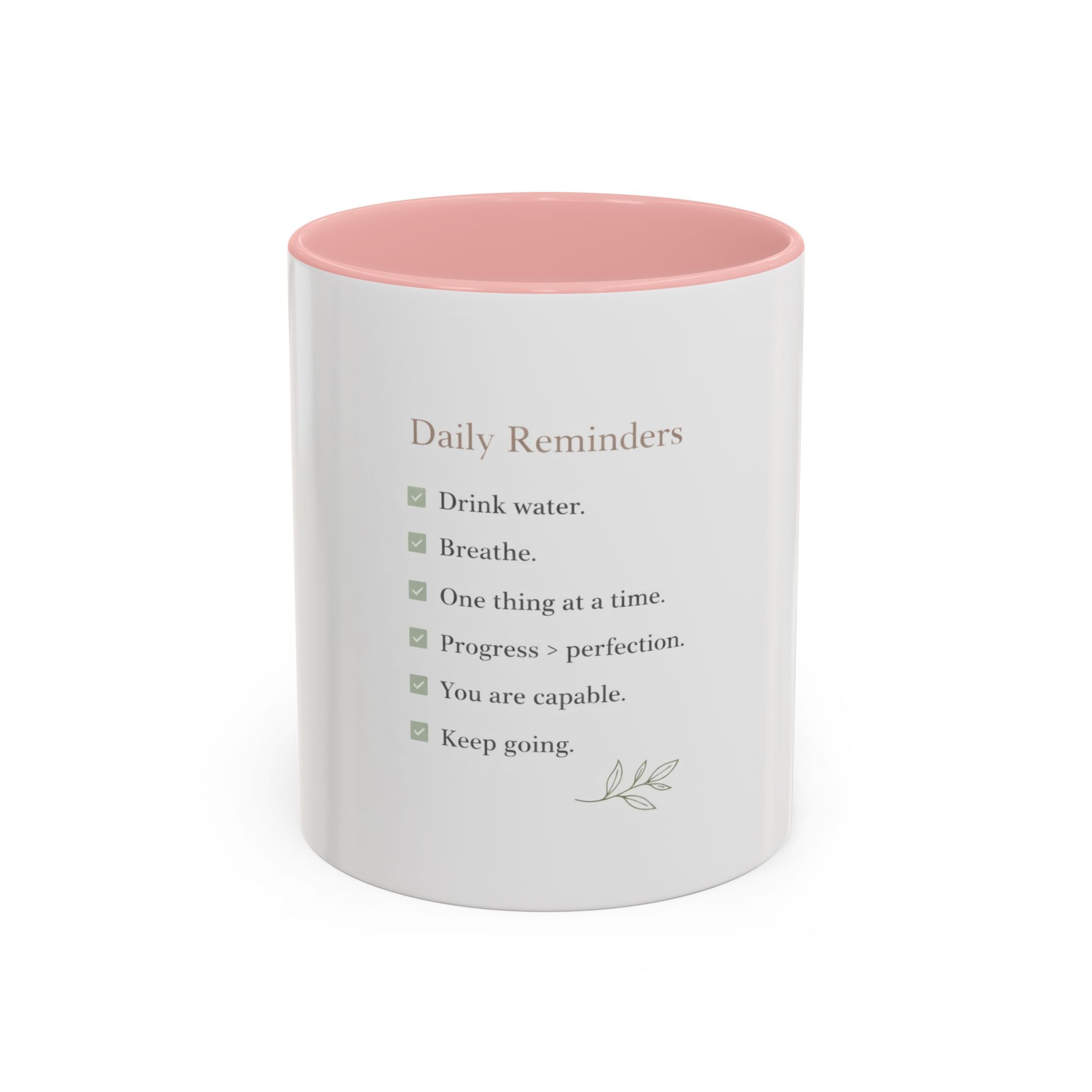 Daily Reminder Accent Mug (11oz) | Color-Pop Coffee Cup for Calm, Focus & Morning Rituals