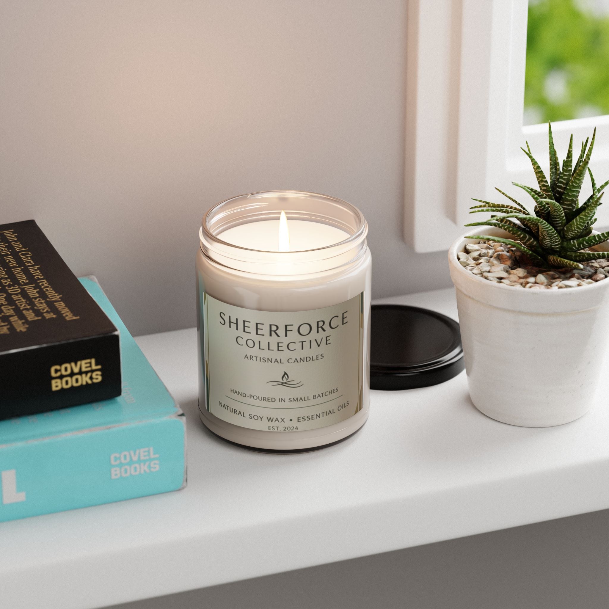 Soy Candle 9oz — Sheerforce Collective Scented Jar (Natural Soy Wax, Essential Oils)