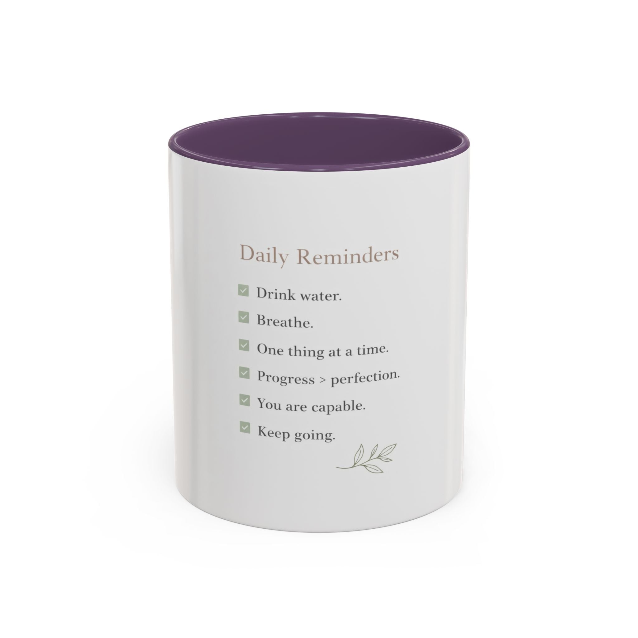 Daily Reminder Accent Mug (11oz) | Color-Pop Coffee Cup for Calm, Focus & Morning Rituals